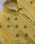 Aari Work Men's Shirt - Mango