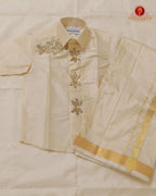 Luxury Aari Work Kids Dhoti Set - (HandCrafted)