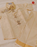 Luxury Aari Work Kids Dhoti Set - (HandCrafted)