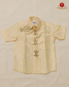 Luxury Aari Work Kids Dhoti Set - (HandCrafted)