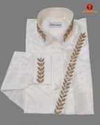 Luxury Aari Work Wedding Silk Dhoti Set - (HandCrafted)