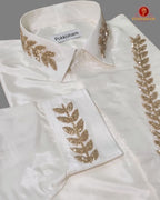 Aari Work Men's Shirt - White