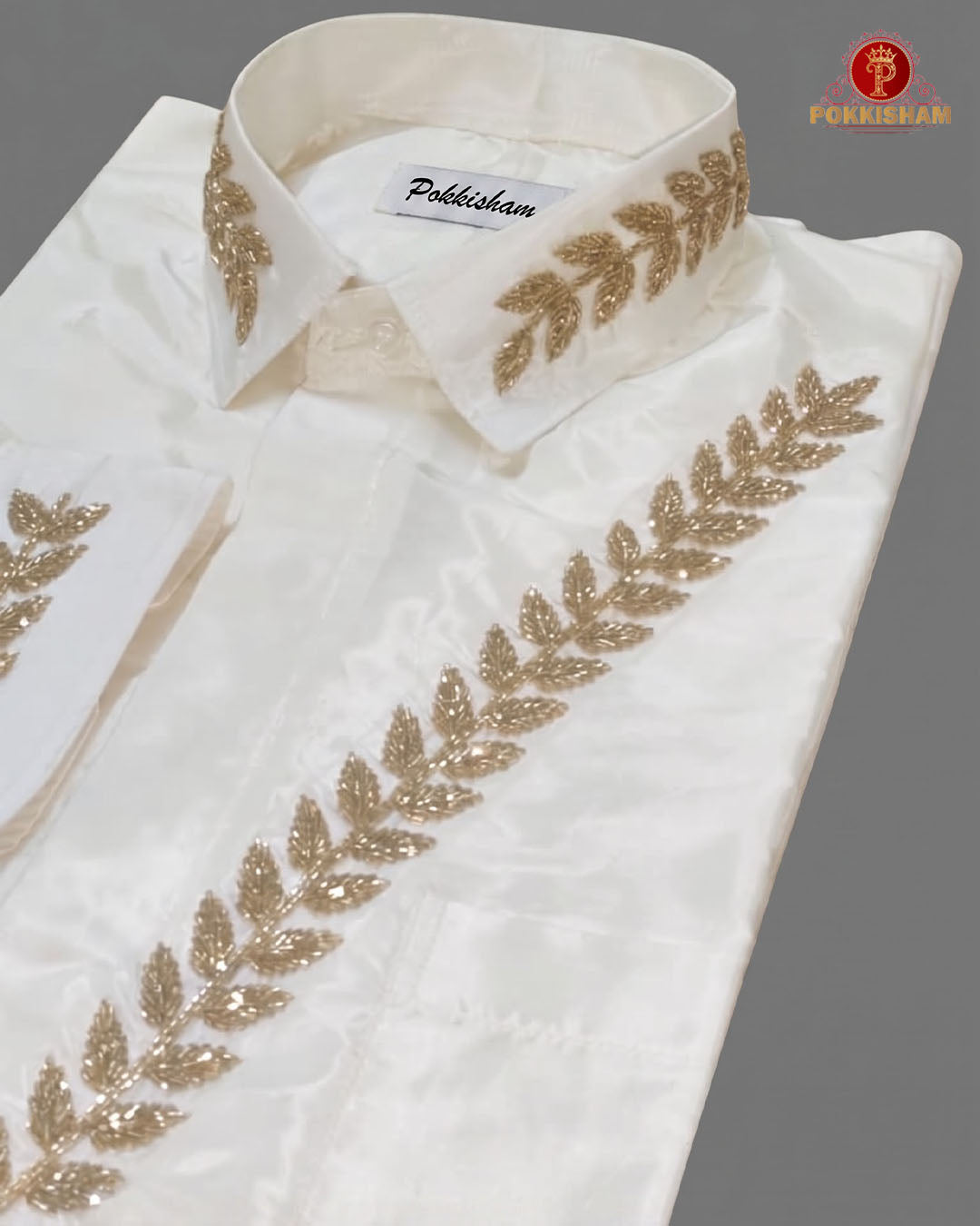 Aari Work Men's Shirt - White