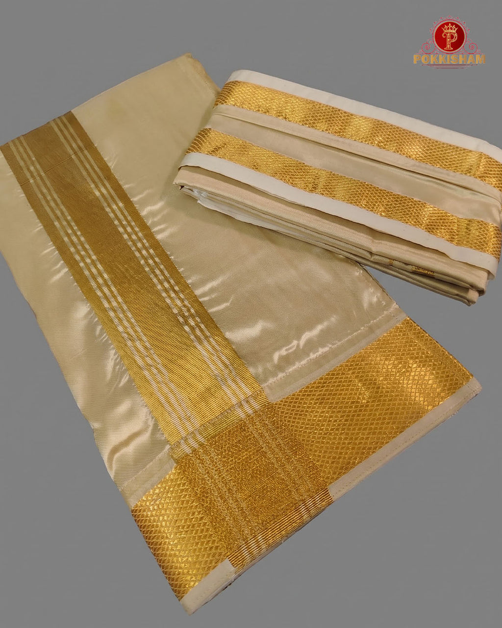 Luxury Aari Work Wedding Silk Dhoti Set - (HandCrafted)