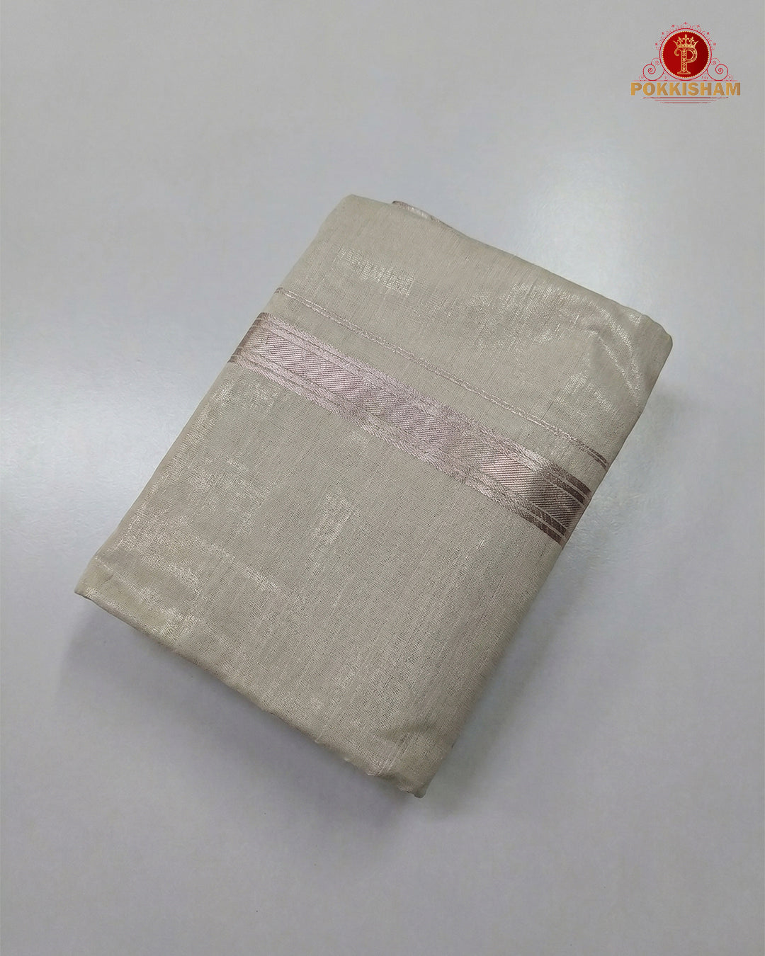 Men's Cotton Tissue Dhoti Set With- Lavender Zari