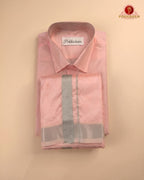 Premium Silk Couple Combo Set with Colour Zari - Pink